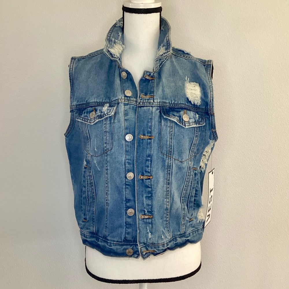 ALMOST FAMOUS Denim Vest NWT